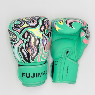 FUJIMAE SAK YANT 2  qs MUAY THAI GLOVES - green
